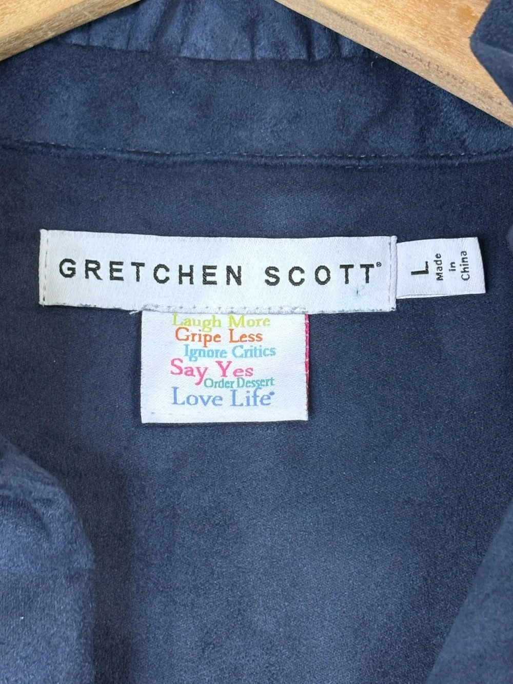 Gretchen Scott Navy Tiered Ruffle Sleeve Pocket Dress Women’s Large - Picture 2 of 7